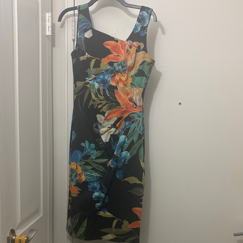Karen Millen Black Floral Midi Dress